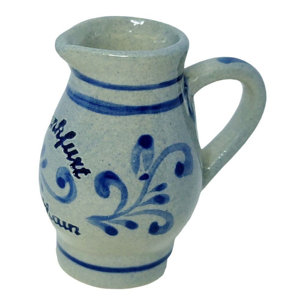 Vintage Mini Salt Glazed Pitcher mini Frankfurt Am Main 2.5" Tall